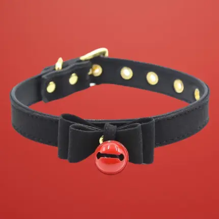 Fetish Addict - Masnis csilingelő nyakörv (fekete)