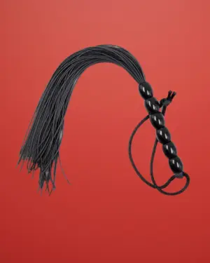 Fetish Addict - Golyós nyelű mini ostor (fekete)