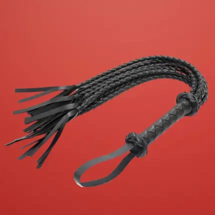 Fetish Addict - Fonott ostor (fekete)