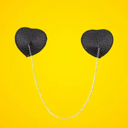 Fetish Addict - Mellbimbótakaró lánccal (fekete)