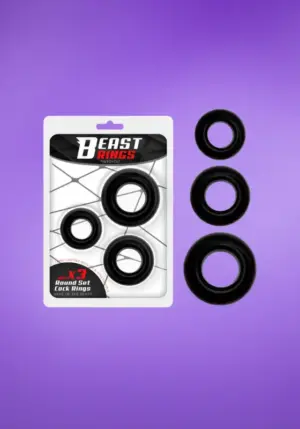 Beast Rings Round Set - Péniszgyűrű szett (fekete)