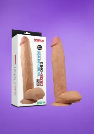 Lovetoy 11" - Óriás letapasztható dildó herékkel (28 cm)