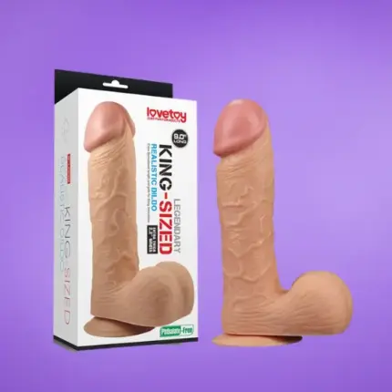 Lovetoy 9" - Óriás letapasztható dildó herékkel (25cm)