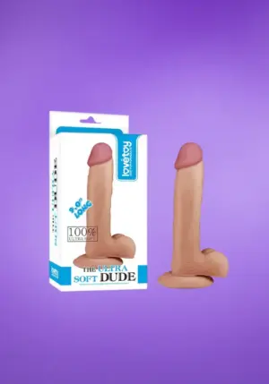 Lovetoy Ultra Soft 9" -  Letapasztható dildó herékkel