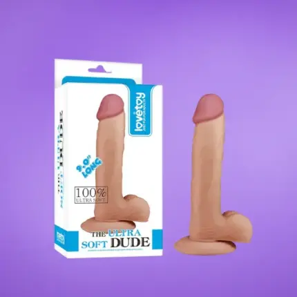 Lovetoy Ultra Soft 9" -  Letapasztható dildó herékkel