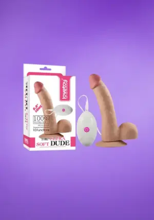 Lovetoy Ultra Soft 8,8" -  Letapasztható rezgő dildó herékkel