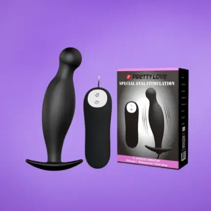 Pretty Love - Rezgős, távirányítós análtágító (fekete)