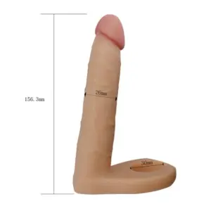 Lovetoy Ultra Soft - Péniszgyűrű análdildóval (natúr) - 16cm - Image 3