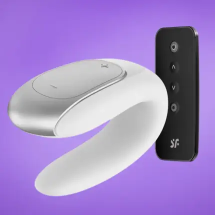 Satisfyer Double Fun - Okos, akkus, vízálló, rádiós párvibrátor (lila)