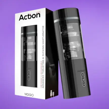Action Viggo - Rezgő,szívó-toló maszturbátor