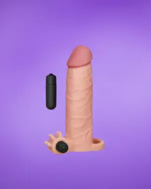 Lovetoy Add 2" - Vibrációs péniszköpeny (natúr)