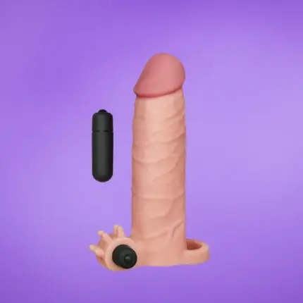 Lovetoy Add 2" - Vibrációs péniszköpeny (natúr)