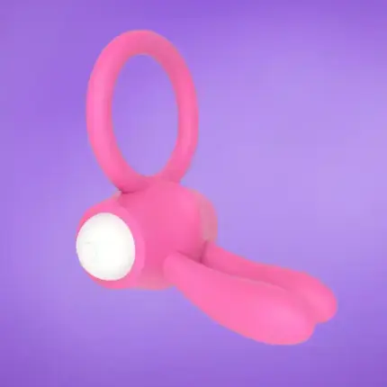 Lovetoy - Nyuszis vibrációs péniszgyűrű (rózsaszín)