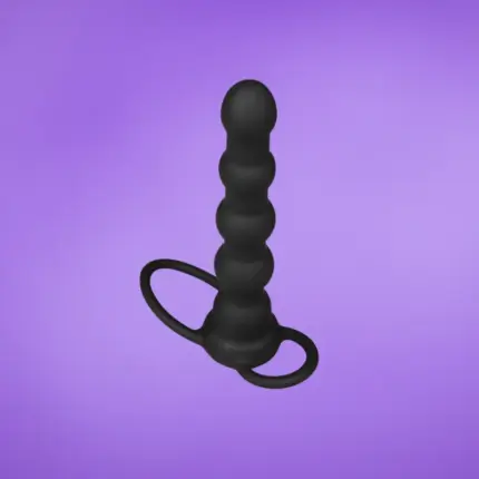 Lovetoy Double Prober - Vibrációs análdildó heregyűrűvel (fekete)