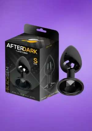 Afterdark - Fekete análdugó gyémánt dísszel S