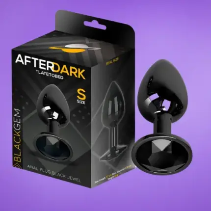 Afterdark - Fekete análdugó gyémánt dísszel S