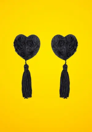 Fetish Addict - Rózsás mellbimbódísz (fekete)