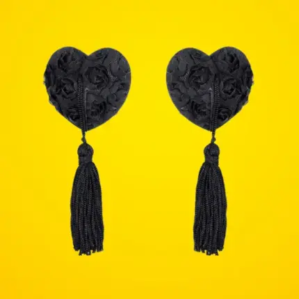 Fetish Addict - Rózsás mellbimbódísz (fekete)