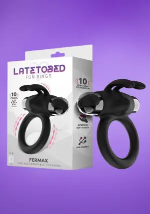 Latetobed  Fermax - Akkus nyuszis péniszgyűrű (fekete)