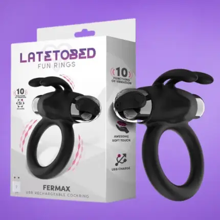 Latetobed  Fermax - Akkus nyuszis péniszgyűrű (fekete)
