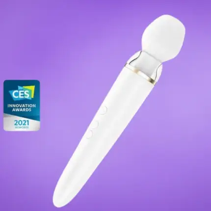 Satisfyer Double Wand-er - Okos, akkus masszírozó vibrátor (fehér)