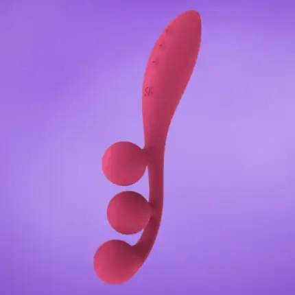 Satisfyer Tri Ball 1 - Akkus, multifunkciós vibrátor (piros)