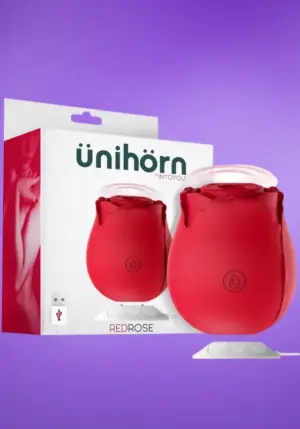 Ünihörn Redrose - Akkus rózsa alakú csiklóizgató (piros)
