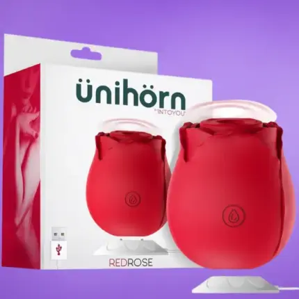 Ünihörn Redrose - Akkus rózsa alakú csiklóizgató (piros)