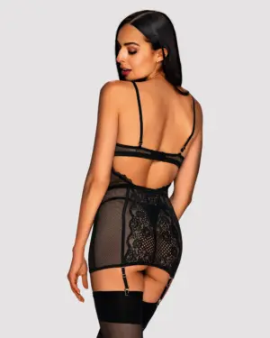 Obsessive Basitta - Harisnyatartós necc,fűzős szexi ruha bugyival - Image 2