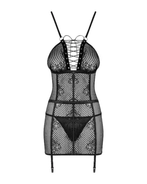 Obsessive Basitta - Harisnyatartós necc,fűzős szexi ruha bugyival - Image 5