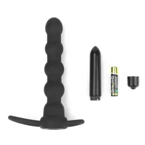 Lovetoy Double Prober - Vibrációs análdildó heregyűrűvel (fekete) - Image 2