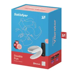 Satisfyer Double Fun - Okos, akkus, vízálló, rádiós párvibrátor (lila) - Image 5