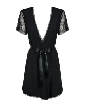 Obsessive Miamor - Fekete köntös S/M - Image 5