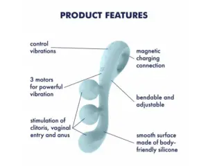 Satisfyer Tri Ball 2 - Akkus, multifunkciós vibrátor (menta) - Image 5