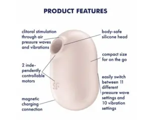 Satisfyer Pro To Go 2 - Akkus, léghullámos csiklóizgató vibrátor (bézs) - Image 6