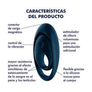 Satisfyer Glorious Duo - Akkus, vízálló,vibrációs péniszgyűrű (kék) - Image 3