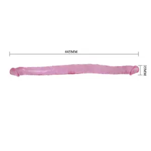 LyBaile Double Dong - kétvégű, élethű dildó - 44,5 cm (rózsaszín) - Image 5