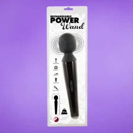 You2Toys Power Wand - Akkus, masszírozó vibrátor (fekete)