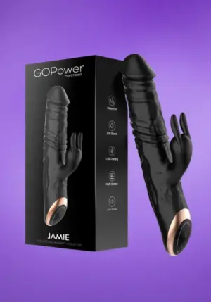GoPower - Akkus nyuszis vibrátor  (fekete)