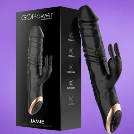 GoPower - Akkus nyuszis vibrátor  (fekete)