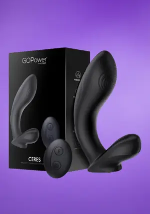 GoPower - Akkus távirányítós prosztata vibrátor (fekete)