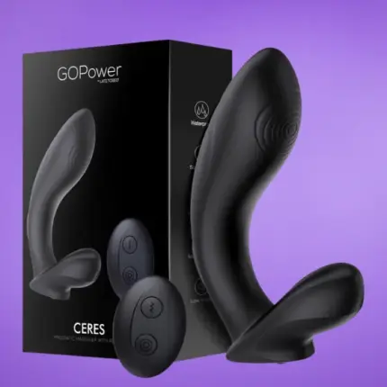 GoPower - Akkus távirányítós prosztata vibrátor (fekete)
