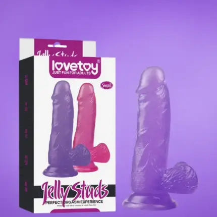 Lovetoy Jelly Studs 6" - Zselés dildó (lila) -15cm
