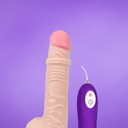 Shequ Thunder - Vibrációs dildó (natúr) -18,5cm