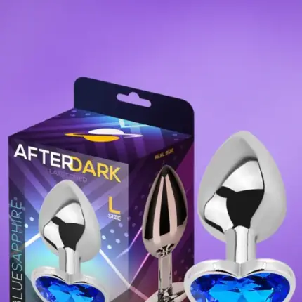 Afterdark - Metál análdugó kék szív kővel L