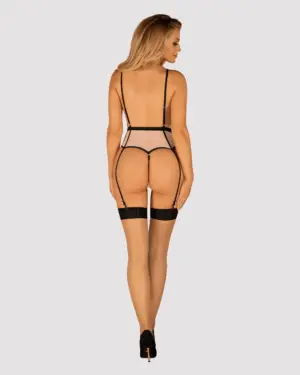 Obsessive Lilines - Rózsaszín body harisnyatartóval S/M - Image 4