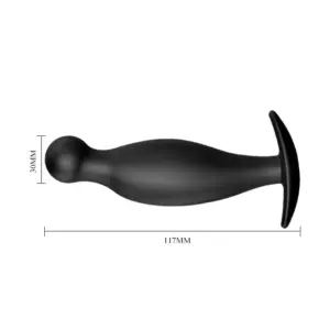 Pretty Love Silicone - Gömbös análdugó (fekete) - Image 2