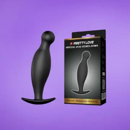 Pretty Love Silicone - Gömbös análdugó (fekete)