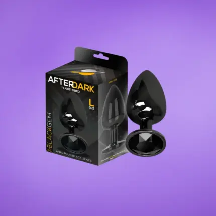 Afterdark - Fekete análdugó gyémánt dísszel L