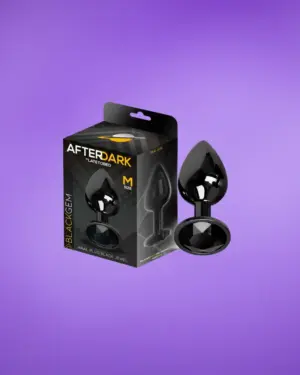 Afterdark - Fekete análdugó gyémánt dísszel M
